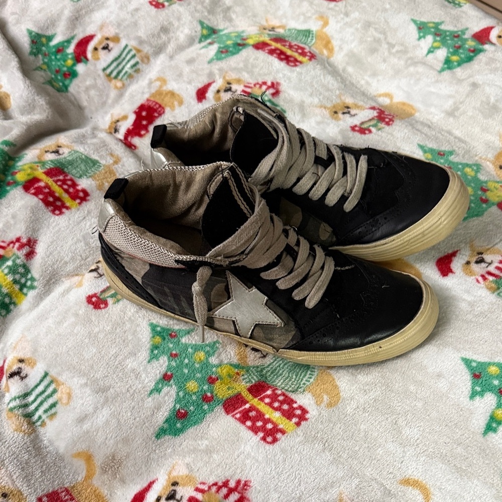 Golden Goose Black and Tan Sneakers
